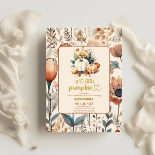 Een klein pompoen budget baby shower flyer