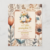 Een klein pompoen budget baby shower flyer (Voorkant)