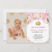 Een klein pompoen glinsterend gouden VERJAARDAGSfe Kaart (Voorkant)