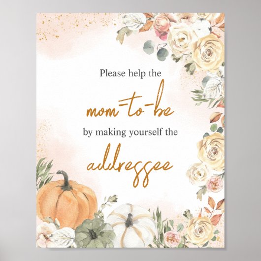 Een klein pompoen Herfst Baby shower Envelope Stat Poster (Voorkant)