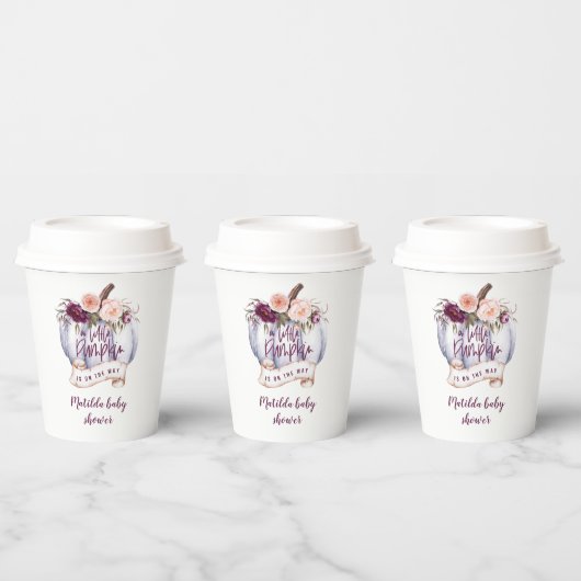 Een klein pompoen herfst baby shower feest papieren bekers (Multi)