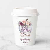 Een klein pompoen herfst baby shower feest papieren bekers (Achterkant)