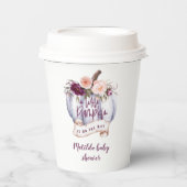 Een klein pompoen herfst baby shower feest papieren bekers (Voorkant)