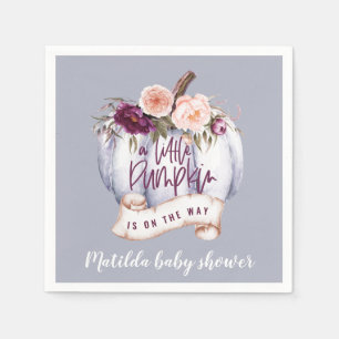 Een klein pompoen herfst baby shower feest servet