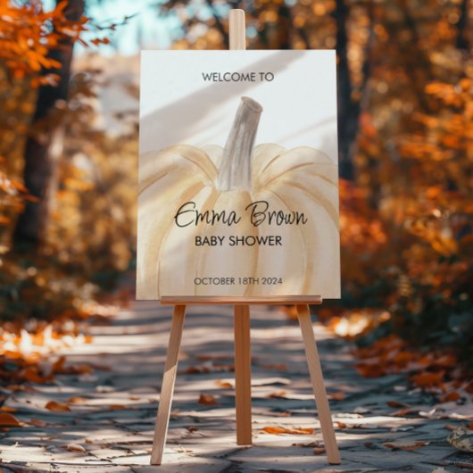Een klein pompoen Herfst Baby shower welkomstbord Poster