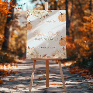 Een klein pompoen Herfst Baby shower welkomstbord Poster