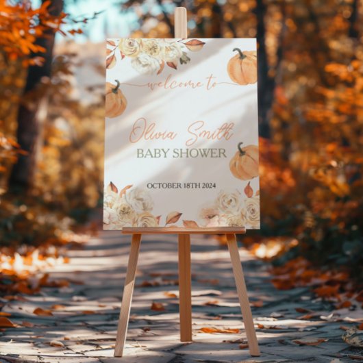 Een klein pompoen Herfst Baby shower welkomstbord Poster