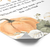 Een klein pompoen Herfst Baby shower zeg geen Baby Poster (Hoek)