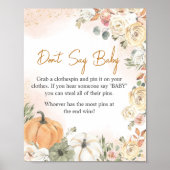 Een klein pompoen Herfst Baby shower zeg geen Baby Poster (Voorkant)