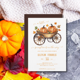 Een klein pompoen herfst babyshower geslacht neutr kaart