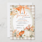Een klein pompoen herfstval oranje babyshower kaart (Voorkant)