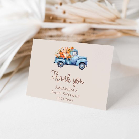 Een klein pompoen jongen Baby shower Bedankkaart