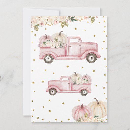 Een klein pompoen meisje 2e verjaardag kaart (Achterkant)