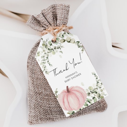 Een klein pompoen meisje Baby shower gunst dank u Cadeaulabel