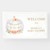 Een klein pompoen meisje Herfst Baby shower Spandoek (Horizontaal)