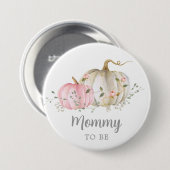 Een klein pompoen meisje mama om te zijn ronde button 7,6 cm (Voorkant /achterkant)