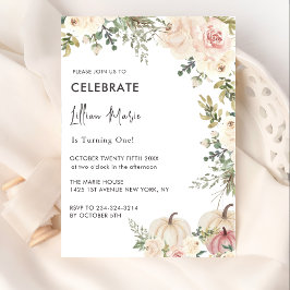 Een klein pompoen meisje verjaardag kaart