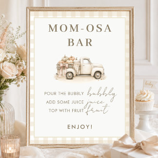 Een Klein Pompoen Truck Baby Shower Momosa Bar Bor Poster