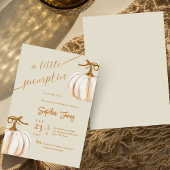 Een klein pompoen wit bruine herfst babyshower kaart