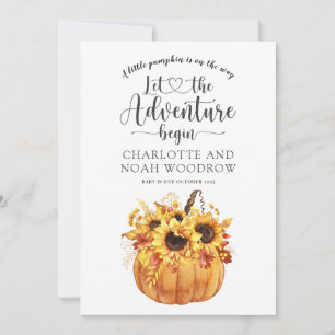 Een klein pompoenavontuur begint zwanger te worden aankondiging