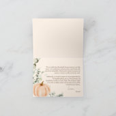 Een klein pompoenBaby shower Bedankkaart (Binnen)