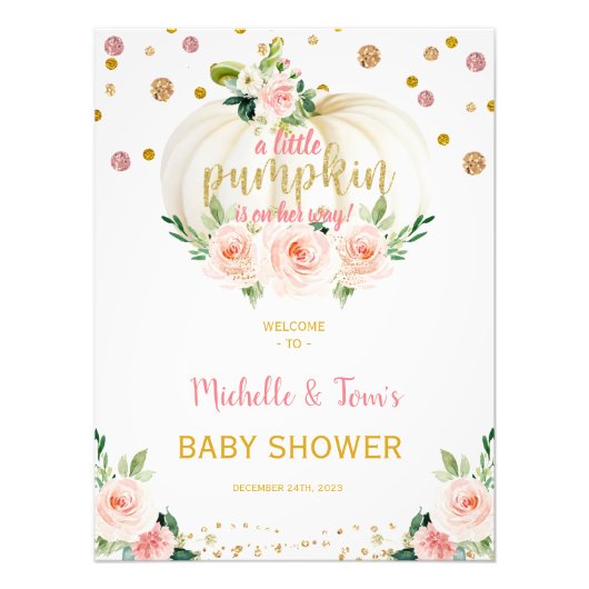 Een klein pompoenBaby shower Foto Afdruk (Voorkant)