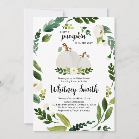 Een klein pompoenBaby shower Kaart (Voorkant)