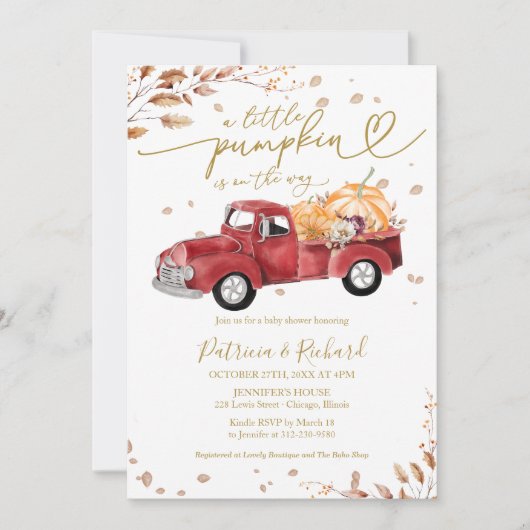 Een klein pompoenBaby shower Kaart (Voorkant)