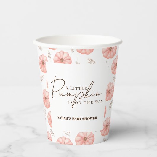 Een klein pompoenBaby shower Papieren Bekers (Voorkant)