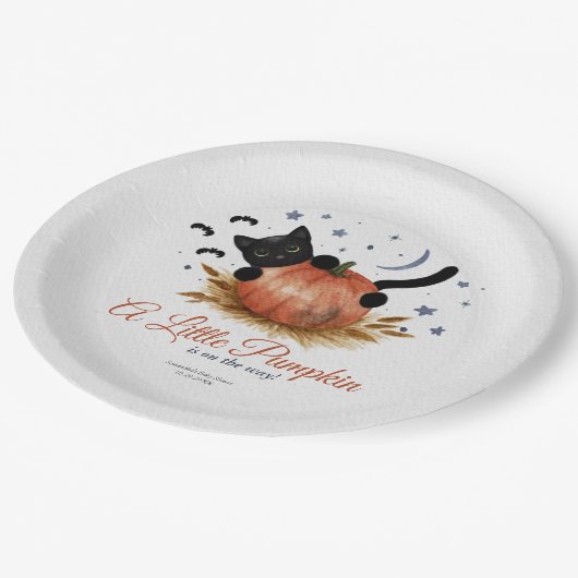 Een klein pompoenBaby shower Papieren Bordje (Gekanteld)