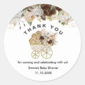 Een klein pompoenBaby shower Ronde Sticker (Voorkant)