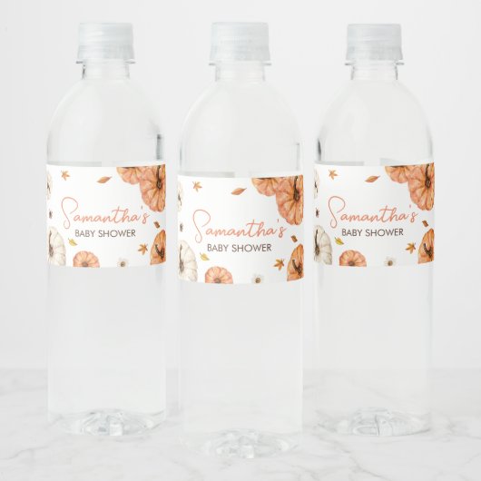 Een klein pompoenBaby shower Waterfles Etiket (Flessen)
