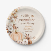 Een klein pompoenflesje Baby shower Papieren Bordje (Voorkant)