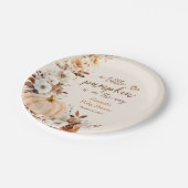 Een klein pompoenflesje Baby shower Papieren Bordje (Gekanteld)