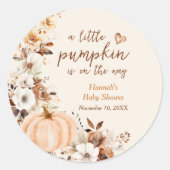 Een klein pompoenflesje Baby shower Ronde Sticker (Voorkant)