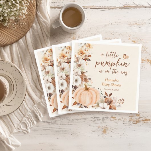 Een klein pompoenflesje Baby shower Servet