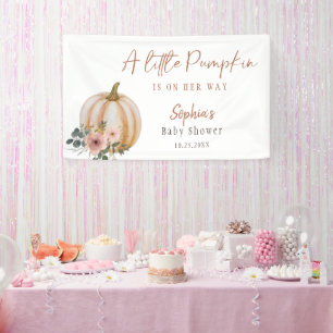 Een klein pompoenflesje Baby shower Spandoek