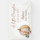 Een klein pompoenflesje Baby shower Spandoek (Verticaal)