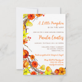 Een klein pompoenherfst Baby shower Kaart