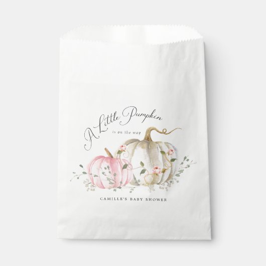 Een klein pompoenmeisje Baby shower Bedankzakje (Voorkant)