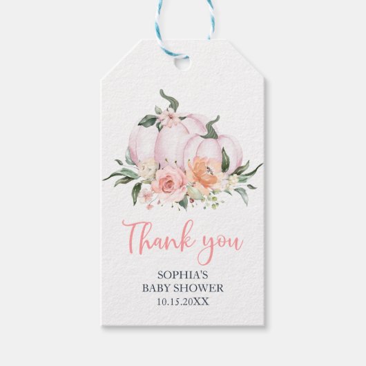 Een klein pompoenmeisje Baby shower Cadeaulabel (Voorkant)
