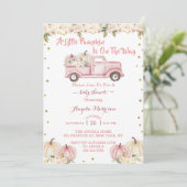 Een klein pompoenmeisje Baby shower Kaart (Staand voorkant)