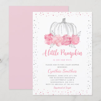 Een klein pompoenmeisje Baby shower Kaart