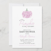 Een klein pompoenroze halloween Baby shower Kaart (Voorkant)