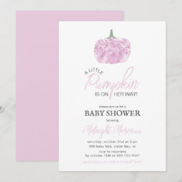 Een klein pompoenroze halloween Baby shower Kaart