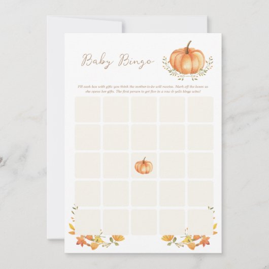 Een Klein Pompoentje | Baby Shower Bingo Kaart (Voorkant)
