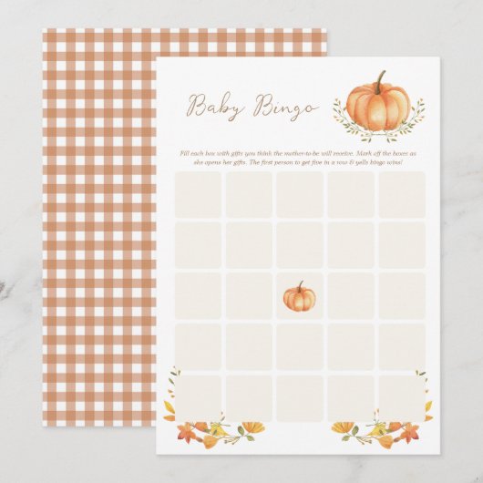 Een Klein Pompoentje | Baby Shower Bingo Kaart (Voorkant / Achterkant)