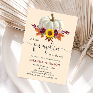 Een Klein Pompoentje Herfst Baby Shower Kaart