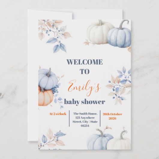 Een klein pompoentje is onderweg kaart (Voorkant)