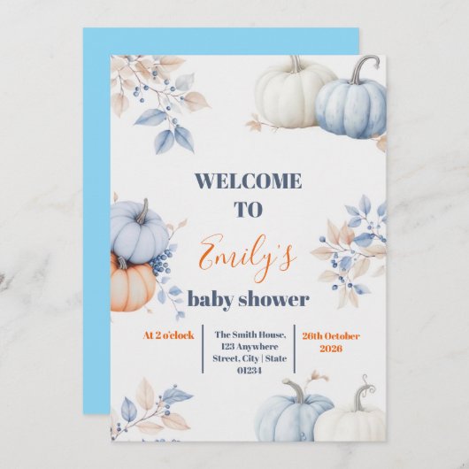 Een klein pompoentje is onderweg kaart (Voorkant / Achterkant)